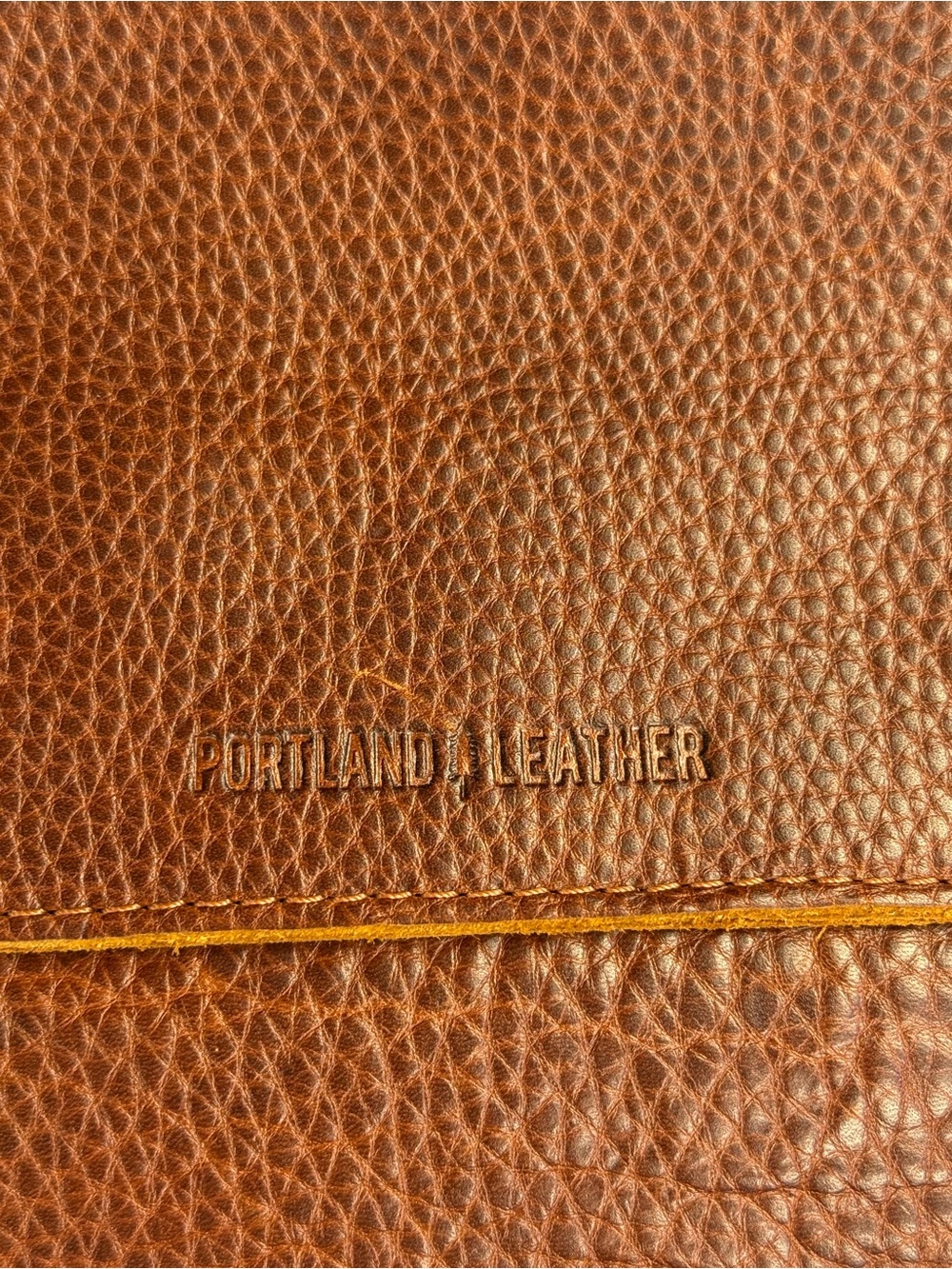Portland Leather Chestnut Brown Pebbled Leather Crossbody - Picture 4 of 11